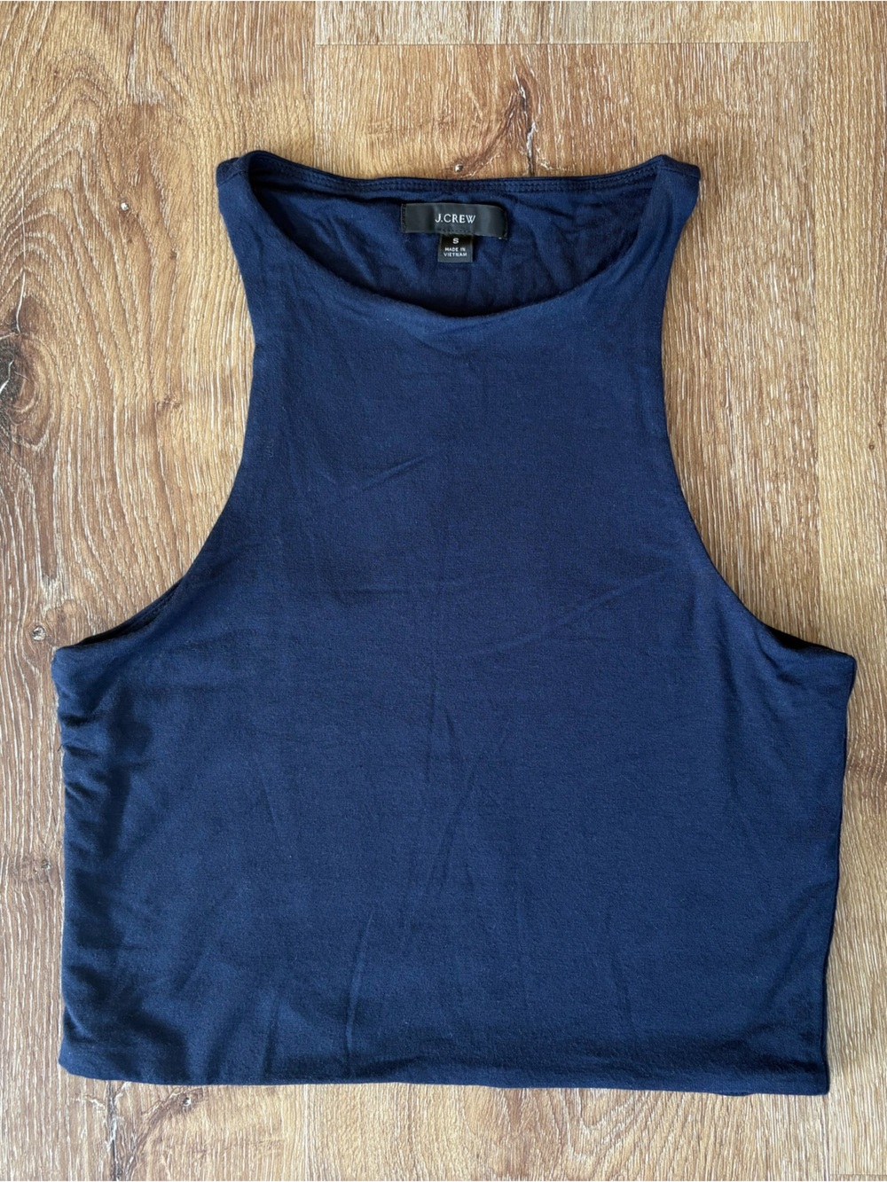 NWOT J.Crew Racerback Cropped Tank Top in Navy Size:S| Summer